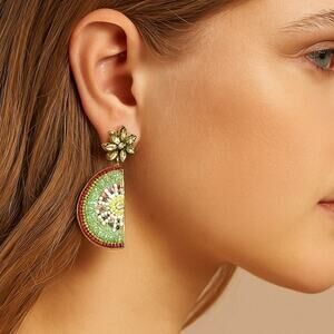 Beaded Kiwi Fruit Earrings